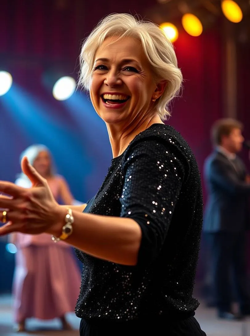 Smiling Woman Tap Dancing