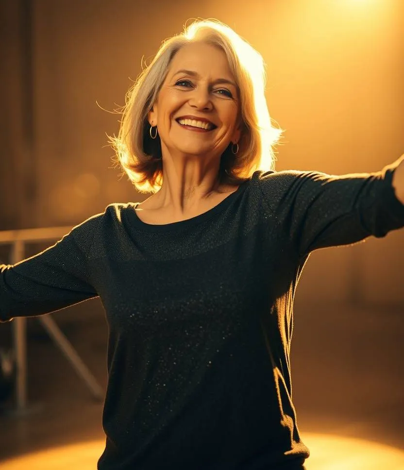 Smiling Woman Tap Dancing - Premium Adv-Beginner Package