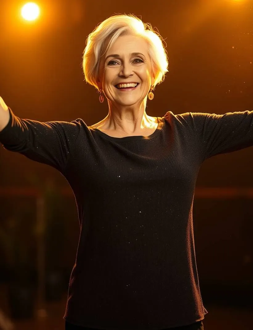 Smiling Woman Tap Dancing - Large Adv-Beginner Package