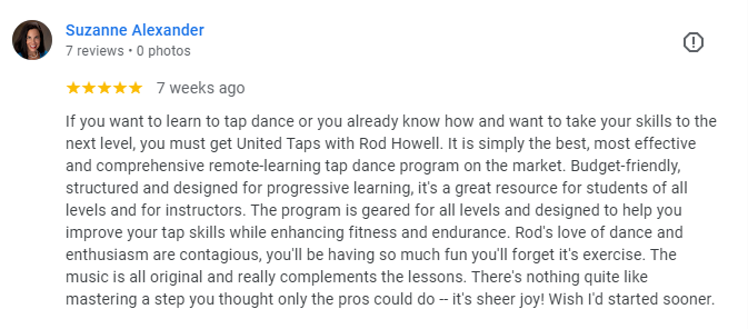 5 Star Google Review of United Taps by Suzanne Alexander